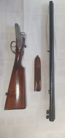 Muy buenas.
Un compañero vende dos escopetas.
Se trata de una paralela Hnos. ZABALA del 12 y una superpuesta 30