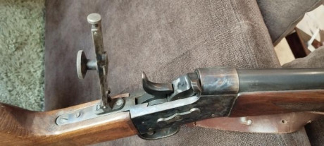 Vendo Rolling Block marca AMR Cal 45/70 con dos culatas, la que lleva puesta es mas cómoda para tirar 10