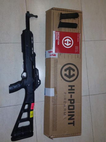 VENDIDA SE PUEDE RETIRAR Se vende rifle/carabina Hi Point 9 mm Pb. Ocasión, prácticamente nuevo a estrenar. 01