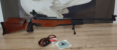 Buenas noches,

Feinwerkbau 300 S Universal, la carabina se encuentra en muy buen estado con signos de 00
