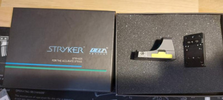 Vendo visor delta striker de 8 moas..se entrega con montura universal para montar en glock 17 o19..el 01
