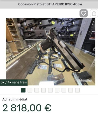 Se ofrece magnífica pistola STI Apeiro cal 40SW, muy nueva, poco uso,  cañon Schuemann de tipo Island 140