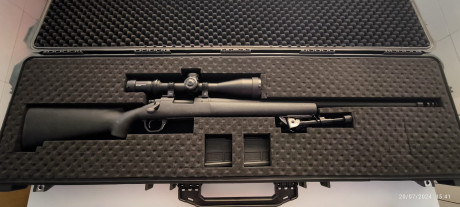 hola a todos vendo Remington 700  cal.308 
con cuerpo de polimero, sistema de alimentacion Magpul se entrega 02