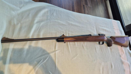 Vendo mauser m03 clasic 338wm, cerrojo 60°, gatillo pelo frances, cañones intercambiables, impecable con 12
