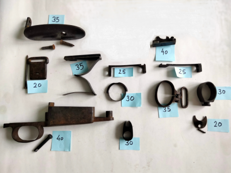 Hola, pongo a la venta un lote de piezas del Mauser Español modelo 1916 calibre 7x57 , algunas son compatibles 00