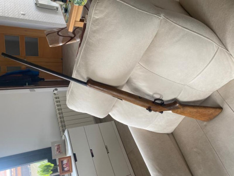 Carabina .22LR Onena monotiro.

Funciona perfectamente. 

Tiene sus años y se nota, aunque agrupa bastante 12