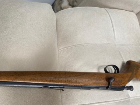 Carabina .22LR Onena monotiro.

Funciona perfectamente. 

Tiene sus años y se nota, aunque agrupa bastante 22