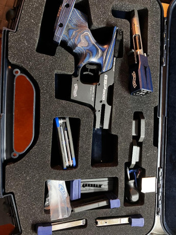 Vendo Pistola GSP 500 Cal 32 con kit del 22
Comprada nueva en mayo del 2024 
Estado Impoluta
Disparos 00