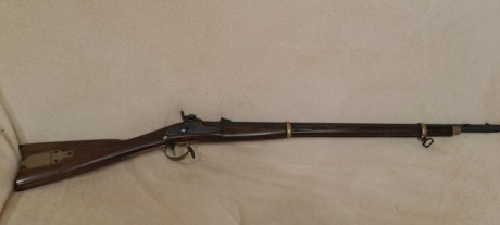 Fusil militar "Minie" calibre .58, cañón match, 7 estrías, pavonado negro mate, muy pocos tiros, 22
