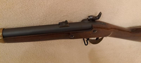 Fusil militar "Minie" calibre .58, cañón match, 7 estrías, pavonado negro mate, muy pocos tiros, 20