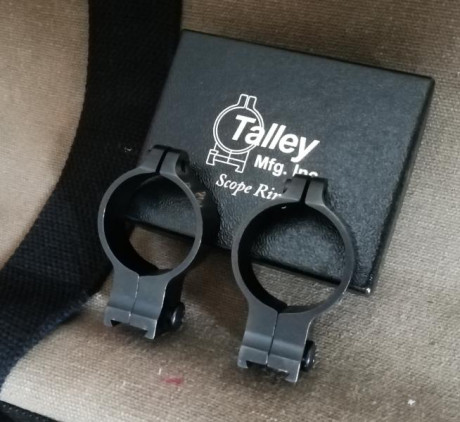 Buenas tardes, 

Vendo un juego de anillas Talley de acero de 30mm, fijas y altas, ideales para visores 00