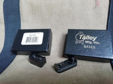 Buenas tardes, 

Vendo un juego de bases Talley de acero para Mauser 98. 30 euros. Junto con las anillas 01