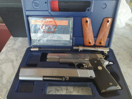 Hola vendo mi colt 1911 MK-IV Series 80 Inox .38 Super y 9mm con corredera SPS 6" 9mm y corredera 00