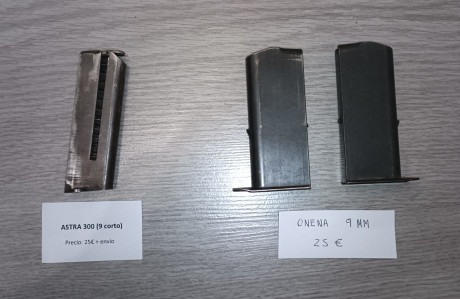 Vendo cargadores, por 25€ la unidad + 7€ de envío.

Dos unidades para carabina Onena de 9MM Largo.
Una 00