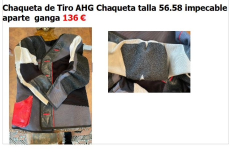  Chaqueta de Tiro AHG Chaqueta talla 56.58 impecable ganga 136 €
Antonio: 692039491  00