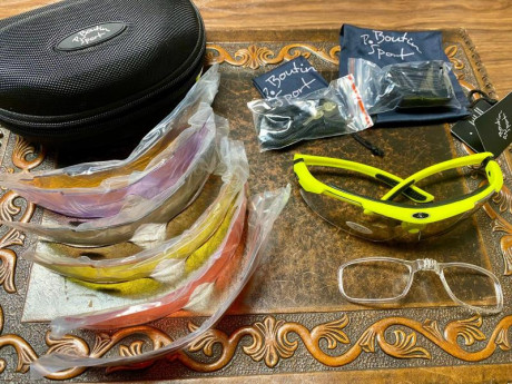 Se vende gafas de tiro Pierre Boutin Nuevas sin estrenar en un conjunto formado por seis lentes de distintas 02