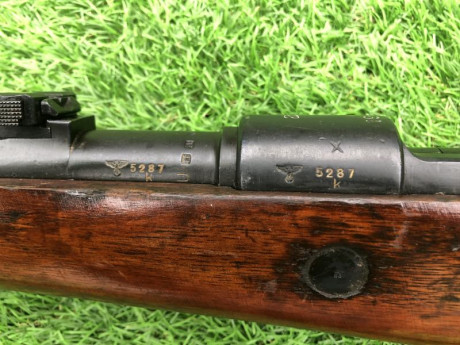 Vendo este raro rifle K98 con código "ax" fabricado por Feinmechanische Werke en 1940, calibre 11