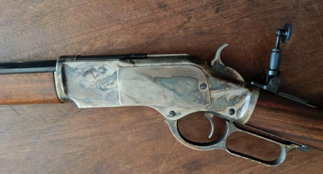 Se trata de un modelo custom de Uberti.

Un Uberti modelo 1873, que sale de fábrica especialmente fabricado 02