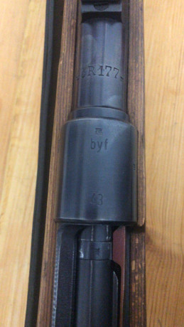 Buenas noches, vendo excelente fusil Kar 98k del año 1943 byf, todos los números coincidentes, correa 00