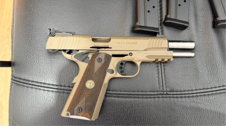 Buenos días a todos,

Vendo pistola 1911 en 9mm (single stack), marca Schmeisser. Guia en F.
Menos de 11