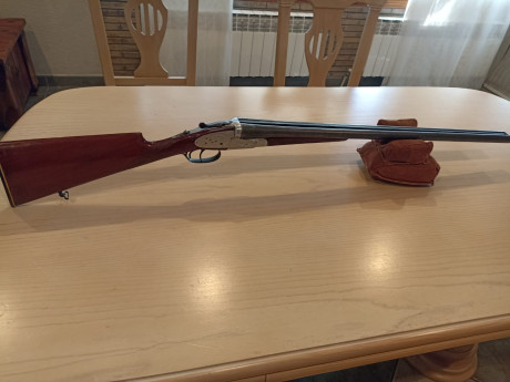 Escopeta paralela F.A.ZABALA 
CALIBRE 12 modeló M11E 
DOS GATILLOS EL PRIMERO ARTICULADO 
VÁLVULA DE GASES 00