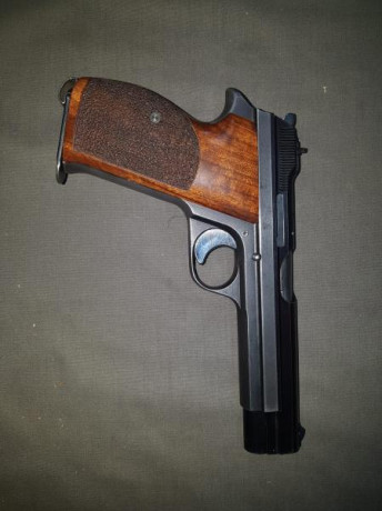 Vendo estupenda Sig P210 en cal 9para de 5 pulgadas en perfecto estado por no darle uso por 1450€.
Lleva 02