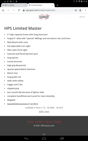 Hola. Vendo pistola del prestigioso fabricante y preparador alemán HPS
Modelo límited master
Poco uso
Se 00