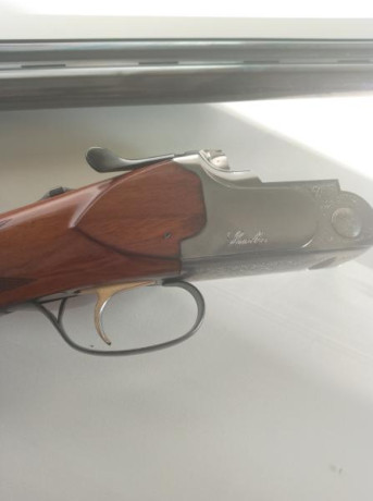 Escopeta superpuesta calibre 12 modelo Lanber 2097 Sporting Lux. Cañón de 71 cm. Con señales superficiales 00