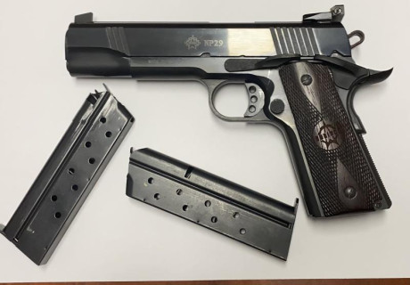 Compro pistola 9mm preferiblemente de 6 pulgadas y cargador monoihilera. 
Gracias 10
