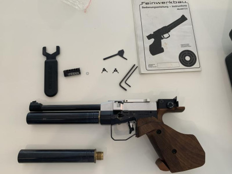 Hola,

Se vende Feinwerkbau C5 de Co2 en  muy buen estado.
Marca: Feinwerkbau
Modelo: C5
Calibre: 4,5
Cacha: 00