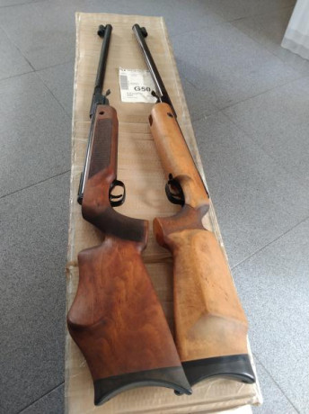 Por mudanza y falta de espacio,  vendo estos 2 ejemplares de Walther LGV. Originales, madera restaurada, 02