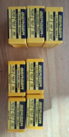 Se venden puntas BERGER FULLBORE 155,5 Cal. 30.

1.Lote P02317 hay 250 ptas 
Precio. 240€ más envio

2.Lote 01