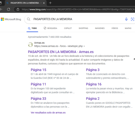  EN RECUERDO Y HOMENAJE A LOS QUE YA NO ESTÁN. 

Si pones en  GOOGLE    PASAPORTES EN LA MEMORIA   da 40
