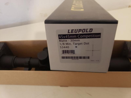En venta visor LEUPOLD 45 x 45 Competition. Usado 2 veces solamente en BR50. REGALO anillas carril 11mm.
Precio 01
