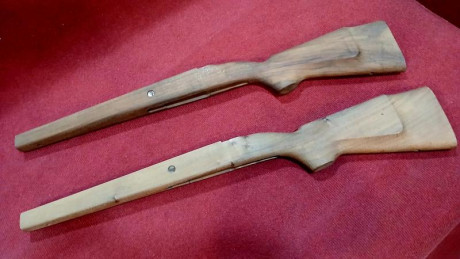 Se venden 6 culatas para rifle Santa Barbara Coruña en acción corta.
2 nuevas de nogal "en blanco" 02