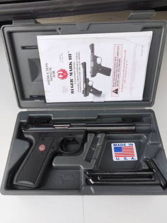 En venta a petición de un amigo.
Pistola Ruger MKIII 22 l.r.
Perfecto estado, dos cargadores, caja original 21