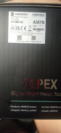 Vendo visor nocturno Hikmicro Alpex A50TN.
Está sin estrenar como el que dice.
Con intensificador de infrarrojos.
600€ 02