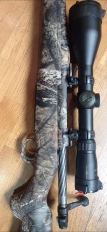 Vendo este Rifle de la marca Mossberg, modelo Patriot.
Cal. 3006.
Camuflaje boscoso completo por hidro 01