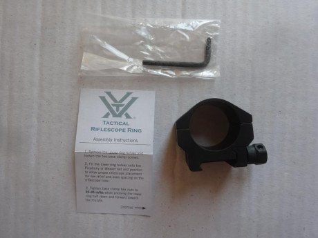 Se vende juego de anillas VORTEX Tactical, de 30mm, LOW RING (21 mm desde la base al centro).

No han 02