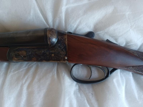 Garbi media pletina,  grabada muy bonita en jaspe, 71 cm cañon, *** y *, cañones a espejo,  estractora, 01