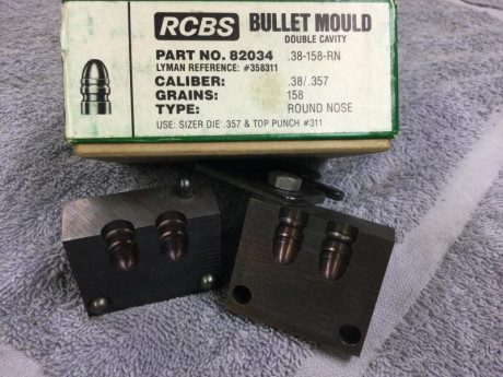 Buenas tardes, 

actualizo los artículos que me quedan para la venta :

Molde RCBS 38/357 158Gr - 80€

Molde 00