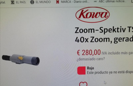 VENDO telescopio terrestre KOWA TS-502
Ocular zoom de 20 a 40 aumentos.
Excelente estado. Tapas en ocular 00