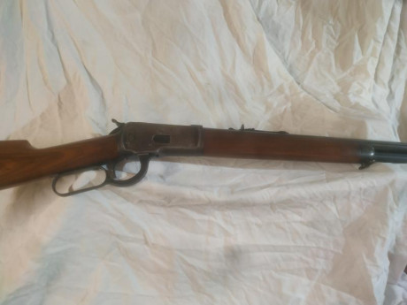 Cambio rifle winchester modelo 1892 original 
En calibre original 44.40
Cañón de 60cm 
Estado muy bueno 02