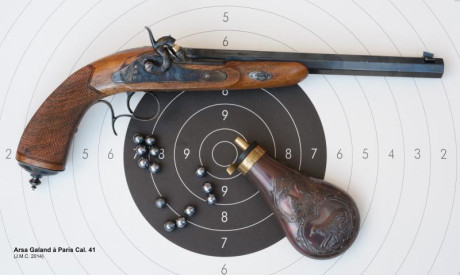 Por cese actividad vendo pistola avancarga Arsa Galand à Paris.
Único propietario. Muy bien cuidada, pequeñas 02