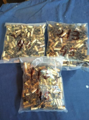 1500 vainas 38 super auto GLF de un solo uso despistonadas y limpias a 0,16€ la unidad y unas 500 de 45 22