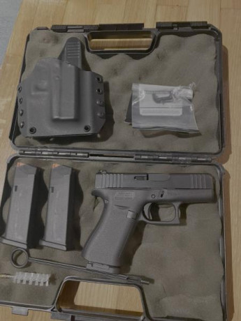 Se vende Glock 43X guiada en F, se incluye cargador shield de 15 cartuchos , retenida cargador de aluminio 01