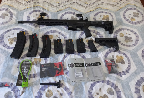 Vendo carabina S&W M&P 15, cal. 22 LR, de reestreno, único propietario y con solo 100 disparos 01