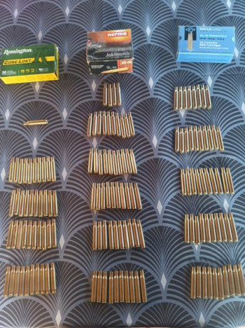 Se venden 153 vainas 30-06 de 1 solo disparo:
-54 Norma.
-41 Remington.
-48 PPU.

75e + Gastos de envío.

Recogida 00
