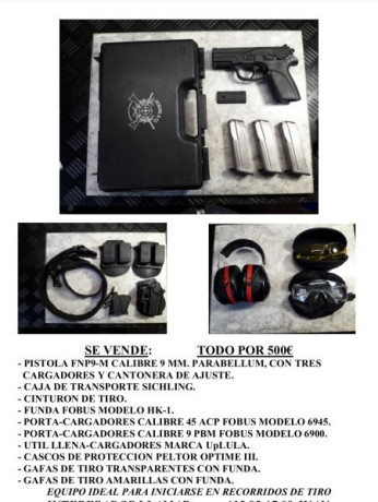 Un amigo pone en venta este equipo completo para iniciarse en IPSC en muy buenas condiciones. No se vende 00