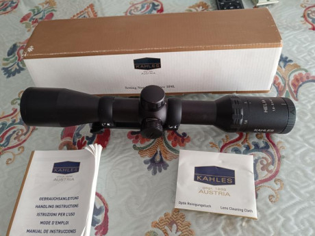 Vendo visor Kahles Helia 5 de 1,6-8x42L con retícula iluminada.  Incluye caja original y accesorios. 

- 02